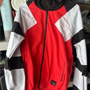 Mens Adidas coral pink and black windbreaker Jacket medium